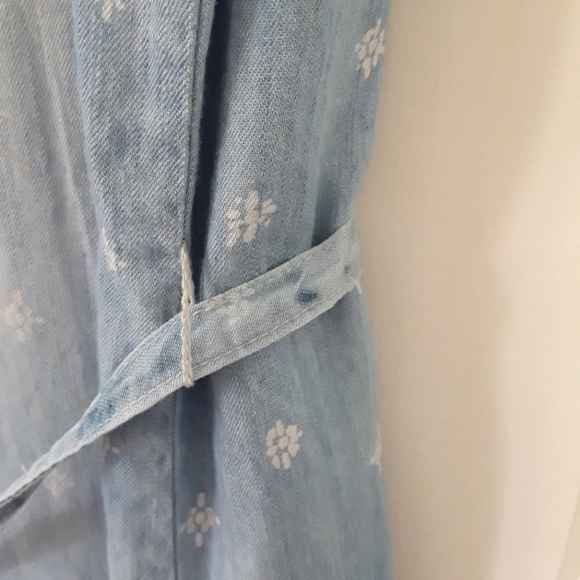 Maurices Printed Chambrey Denim Shirt Dress Button Down Short Sleeve Medium EUC - Picture 8 of 11